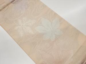 絽流水に紅葉模様織出し袋帯
